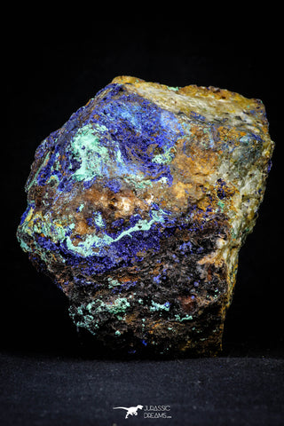 21198 - Beautiful Azurite Cristals + Malachite Cristals in Quartz Matrix - Alnif (South Morocco)