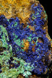 21199 - Beautiful Azurite Cristals + Malachite Cristals + Pyrite Crystals in Quartz Matrix - Alnif (South Morocco)