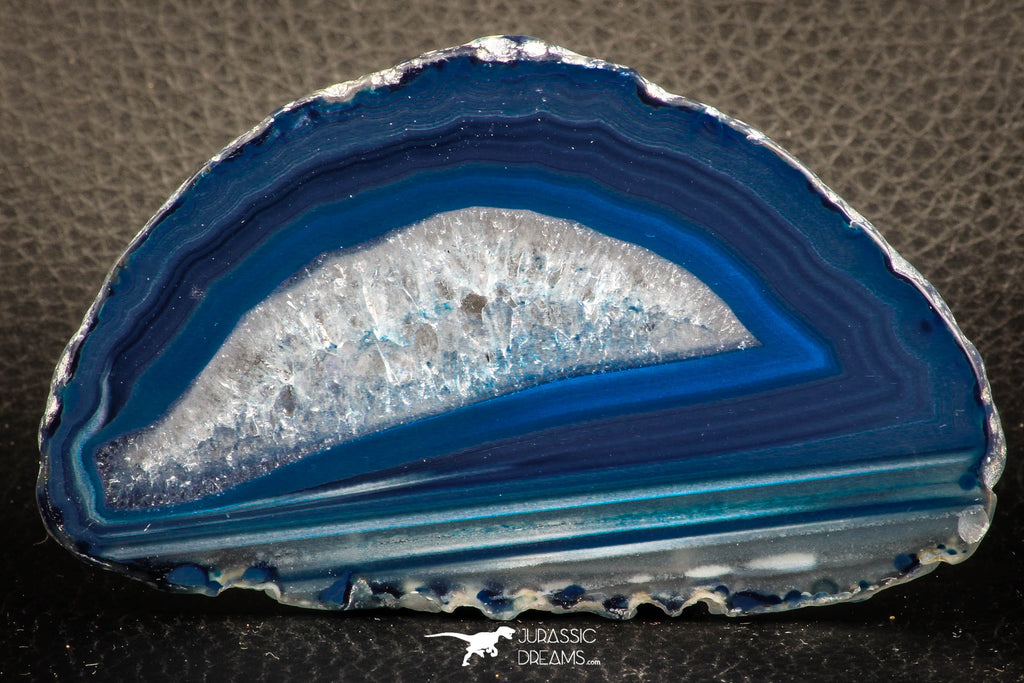 07314 -  Extremely Beautiful 3.74 Inch Brazilian Agate Slice (Chalcedony Geode Section)