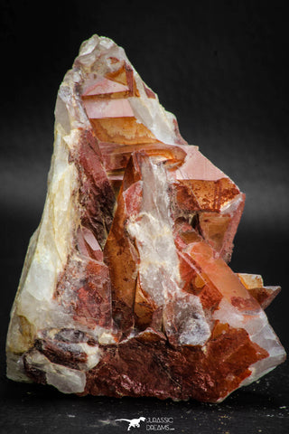 08253 - Top Beautiful 3.52 Inch Natural Red Iron-Oxide Coated Quartz Crystals Cluster