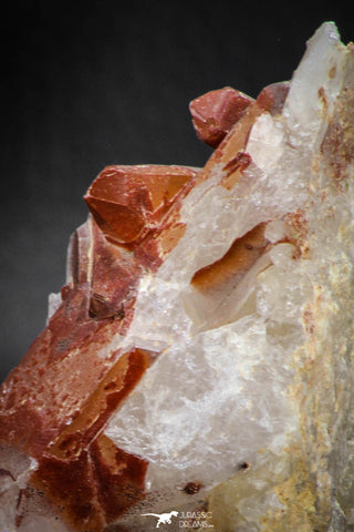 08264 - Top Beautiful 3.54 Inch Natural Red Iron-Oxide Coated Quartz Crystals Cluster