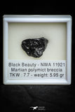 21536 - Top "Black Beauty" NWA 11921 MARTIAN METEORITE Polymict Breccia 5.95g