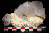 21679 - Finest Quality Fluorite Cubes On White Blanded Barite Morocco