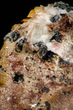 21682 - Top Beautiful Orange Barite and Cerussite over Galena Mibladen Morocco