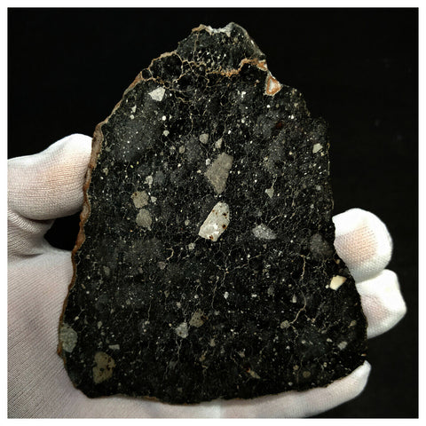 10070 - "Night Sky" Lunar Meteorite Slice "NWA 13951" Feldspathic Breccia 58.37g