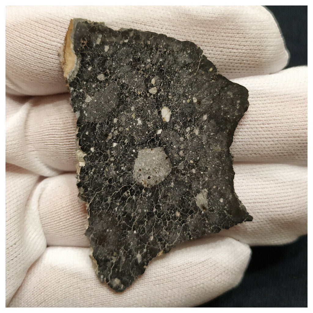 10074 - "Night Sky" Lunar Meteorite Slice "NWA 13951" Feldspathic Breccia 11g