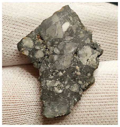 10076 -  Lunar Meteorite "NWA 13859" Feldspathic Breccia (Troctolite Rich) 2.66g Slice