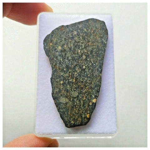 14003 A25 - Beautiful New "NWA 14416" L4 Ordinary Chondrite Meteorite 6.46g Slice